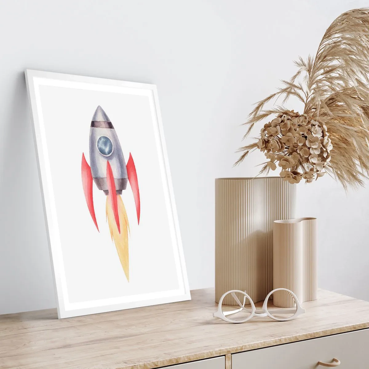 Affisch i vit ram - Högre, snabbare, längre - 30x40 cm