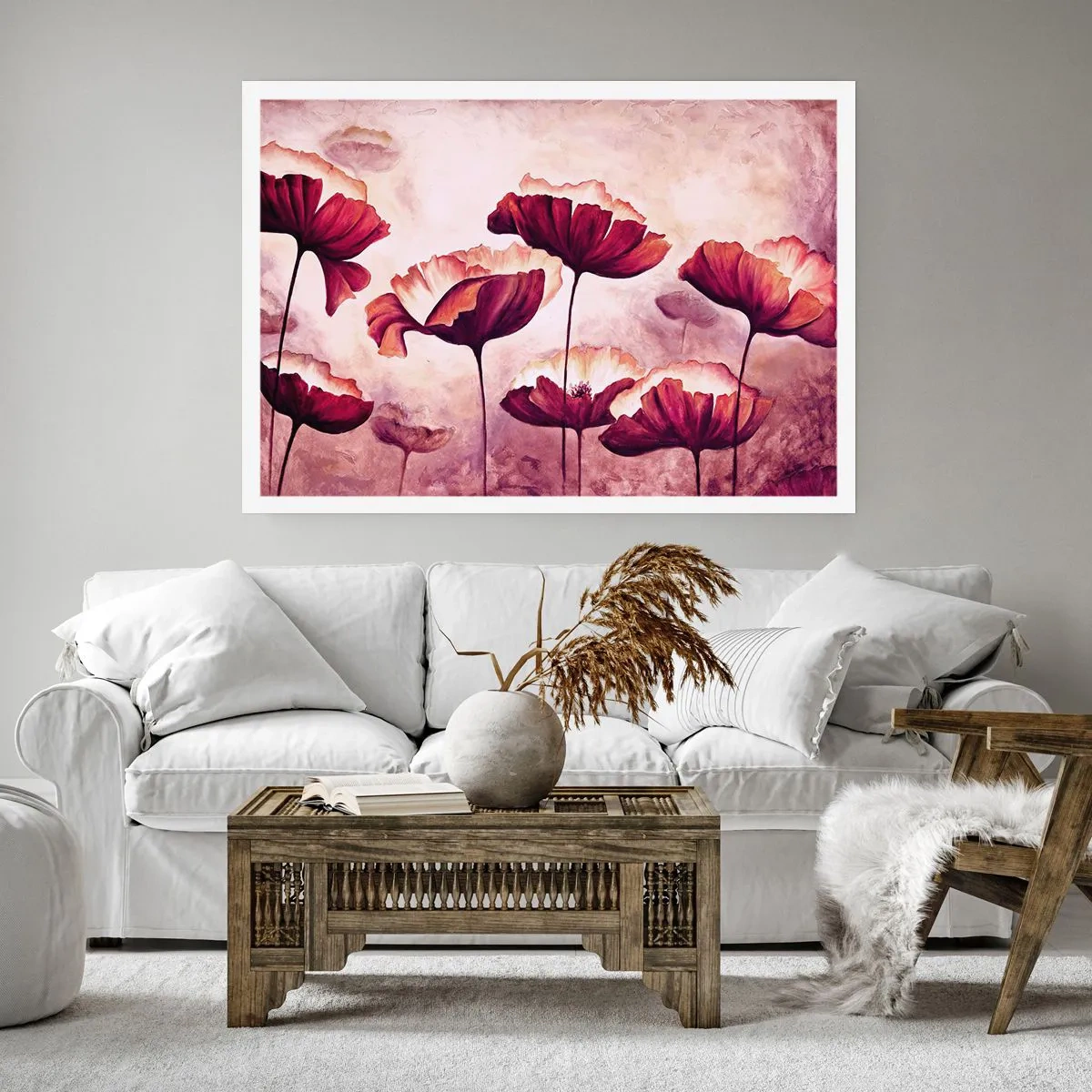 Affisch - Röd och vit flinga - 40x30 cm