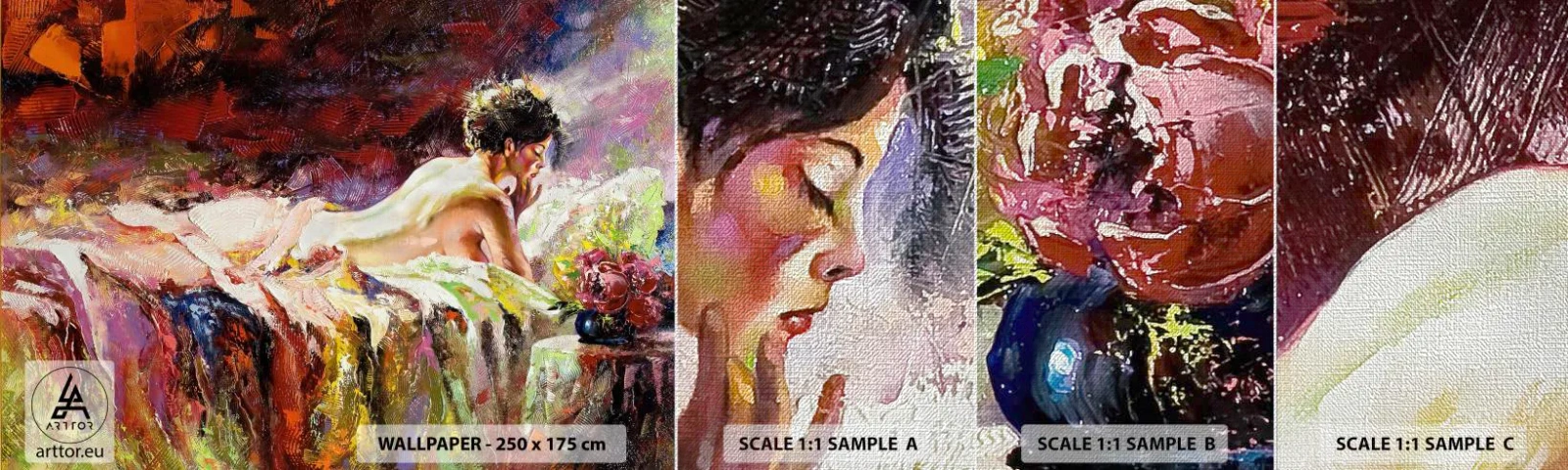 Provbit av fototapet Premium Canvas - Venus försänkt i sina tankar - Kvinna, Kropp, Bit - 100x30 cm