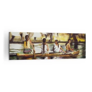 Canvastavla - Bild på duk - I polynesiskt paradis - 160x50 cm