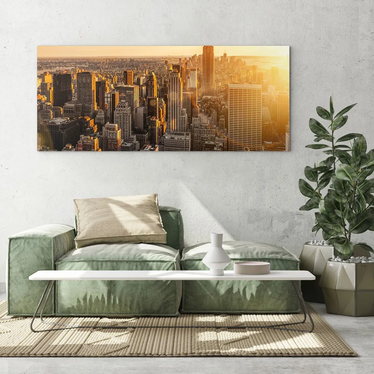 Glastavla - Bild på glas - Växa i solskenet - 100x40 cm