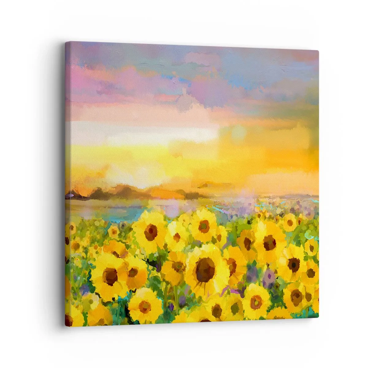 Canvastavla - Bild på duk - Själva solen gick ner på jorden - 30x30 cm