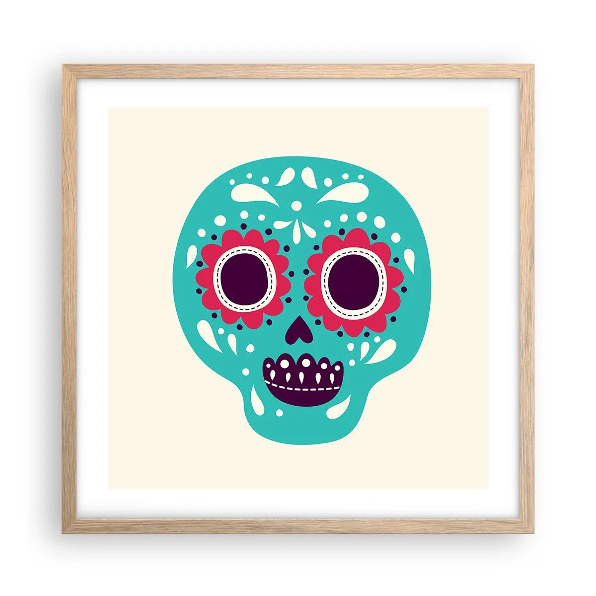 Affisch i ram av ljusek - Livet - nöje till döden - 50x50 cm