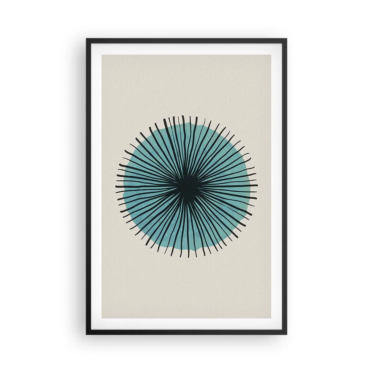 Affisch i svart ram - Radier mot blått - 61x91 cm