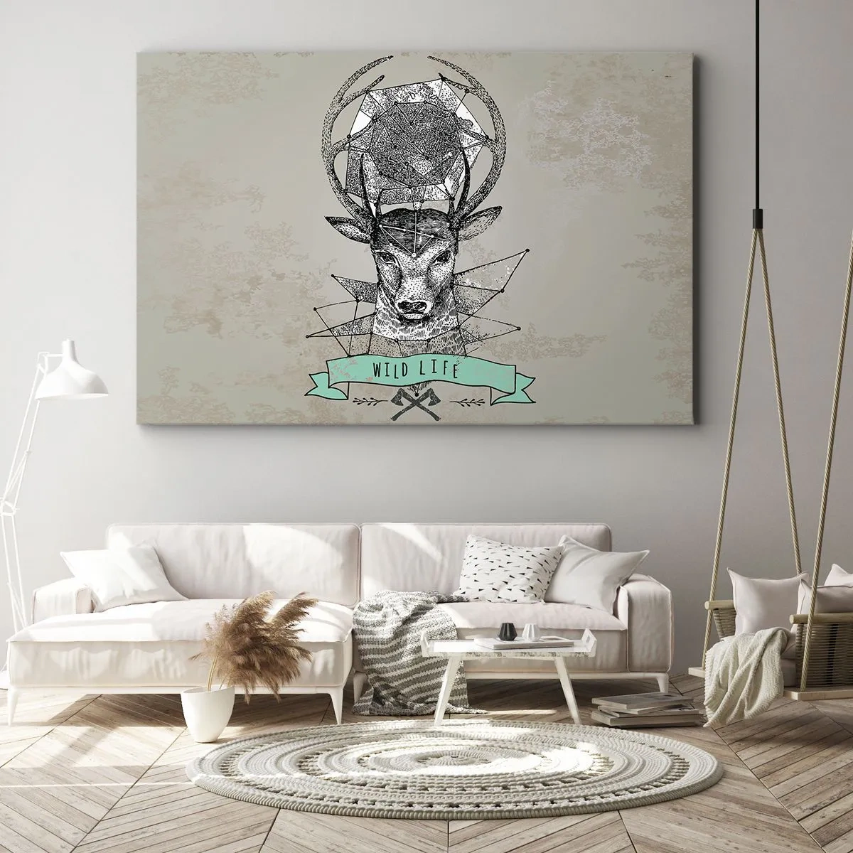Canvastavla - Bild på duk - Den heliga Hubertus vision - 100x70 cm