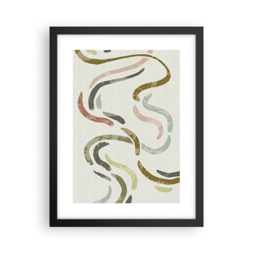 Affisch i svart ram - Abstraktionens glada dans - 30x40 cm