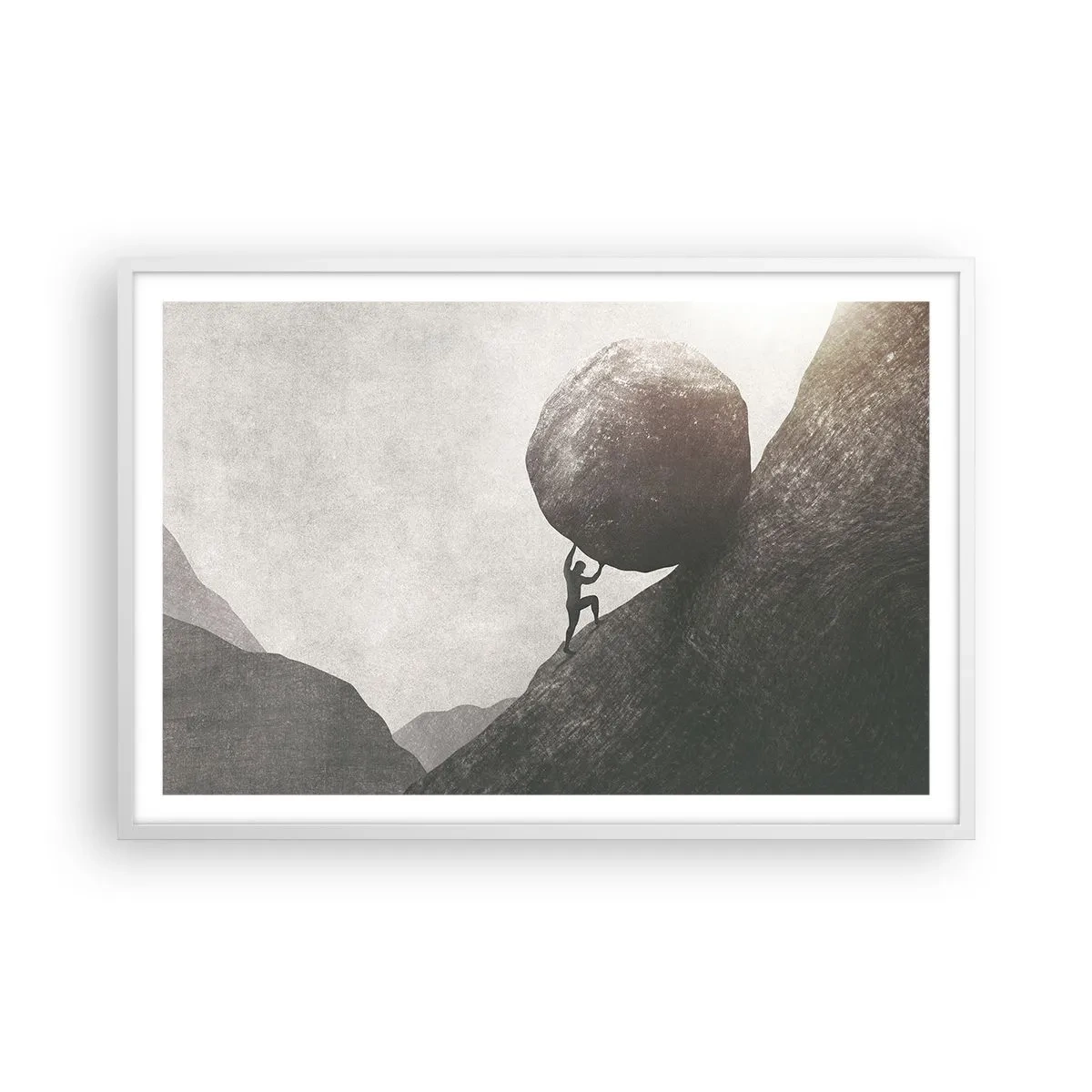 Affisch i vit ram - Jag tror i strid mot hoppet - 91x61 cm