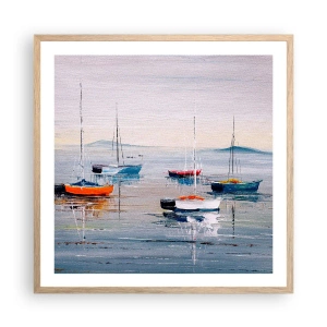 Affisch i ram av ljusek - En välförtjänt vila - 60x60 cm