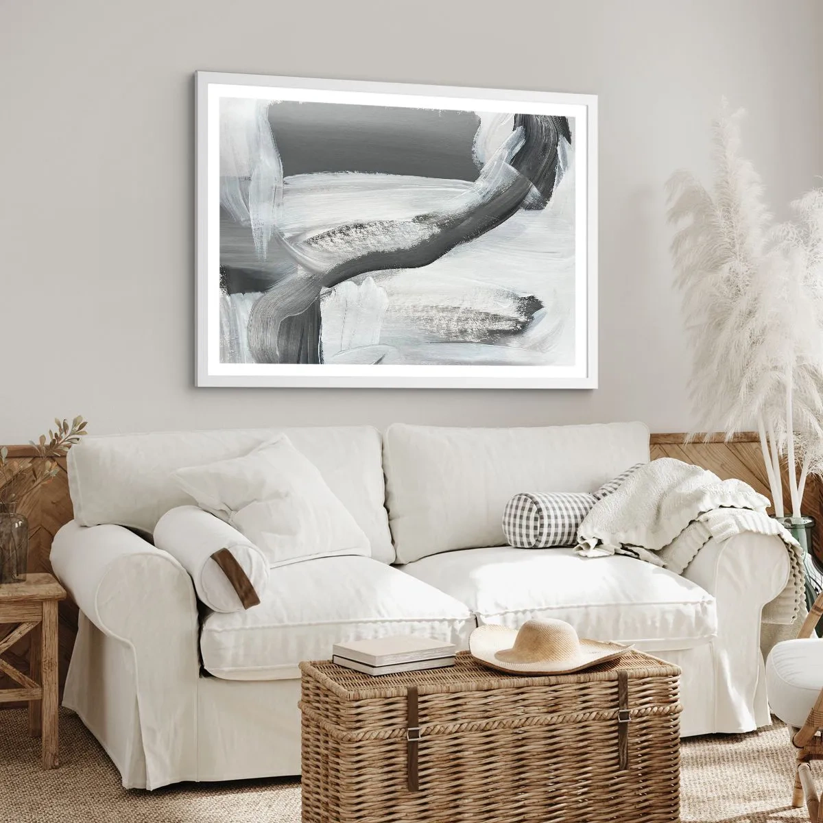 Affisch i vit ram - Med bestämd rörelse - 100x70 cm