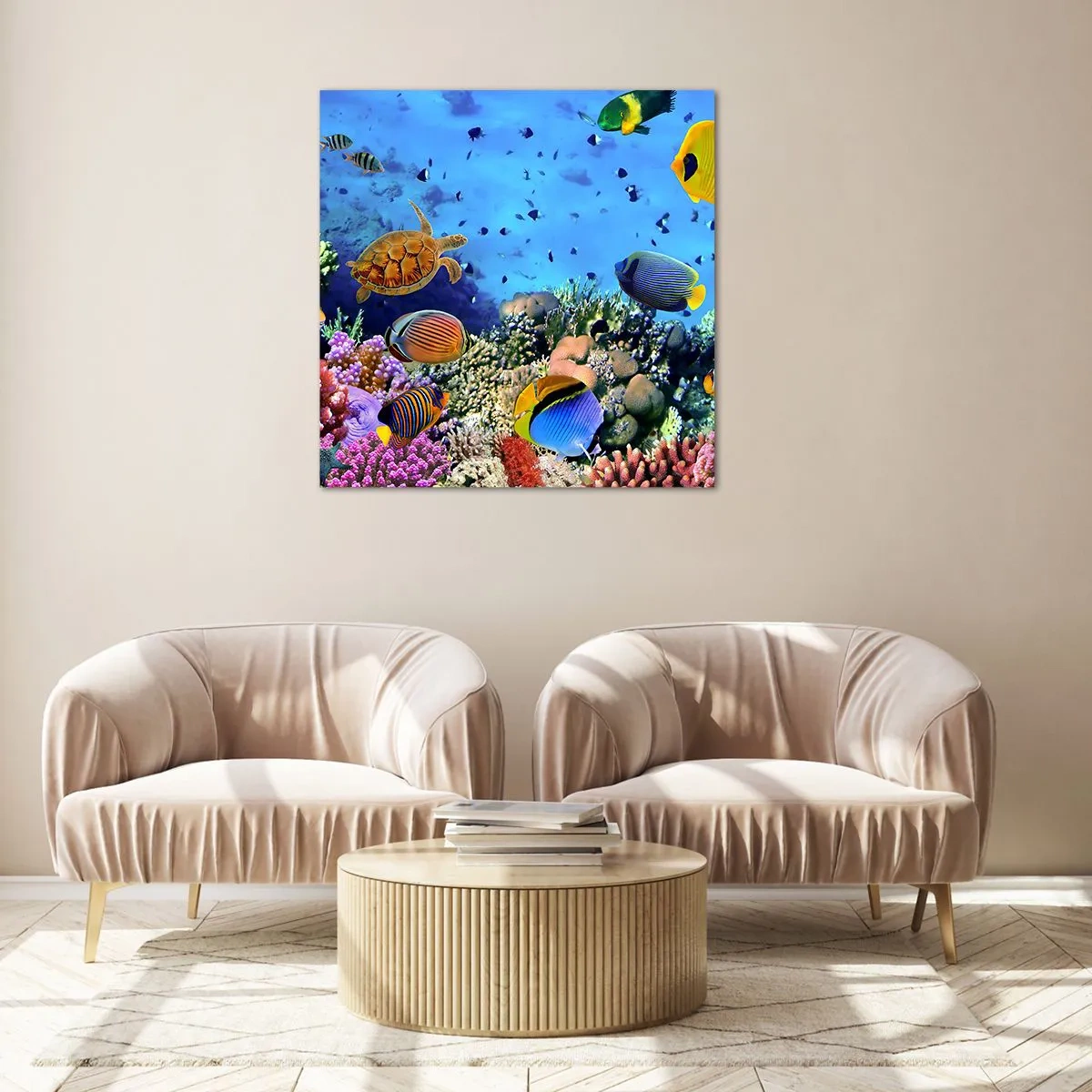 Glastavla - Bild på glas - Vad vet vi om livet... - 70x70 cm