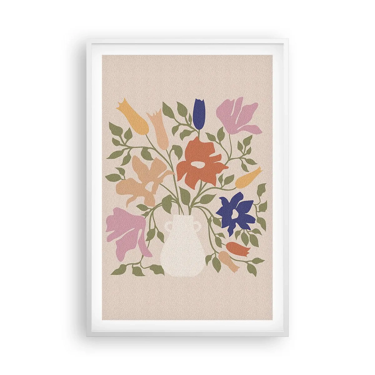 Affisch i vit ram - En delikat bukett - 61x91 cm