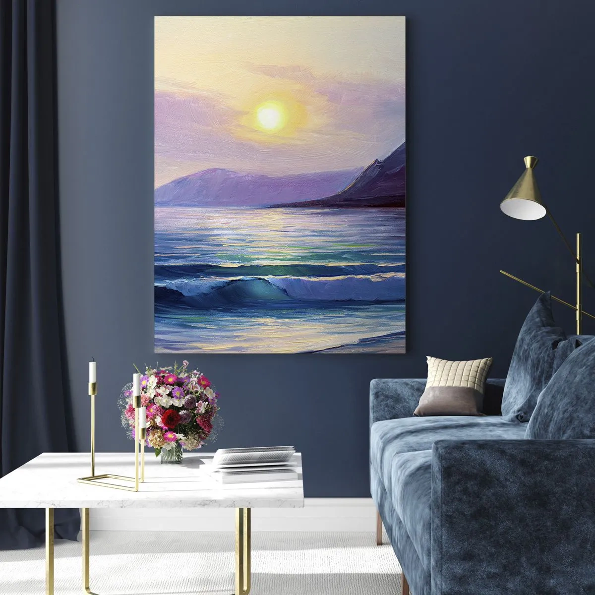 Glastavla - Bild på glas - Vattnets och luftens kristall - 50x70 cm
