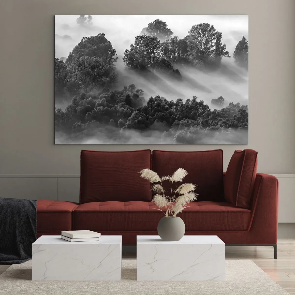 Glastavla - Bild på glas - Stiger ur sömnen - 120x80 cm