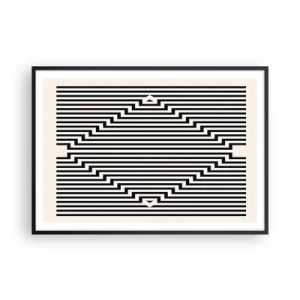 Affisch i svart ram - Geometrisk illusion - 100x70 cm