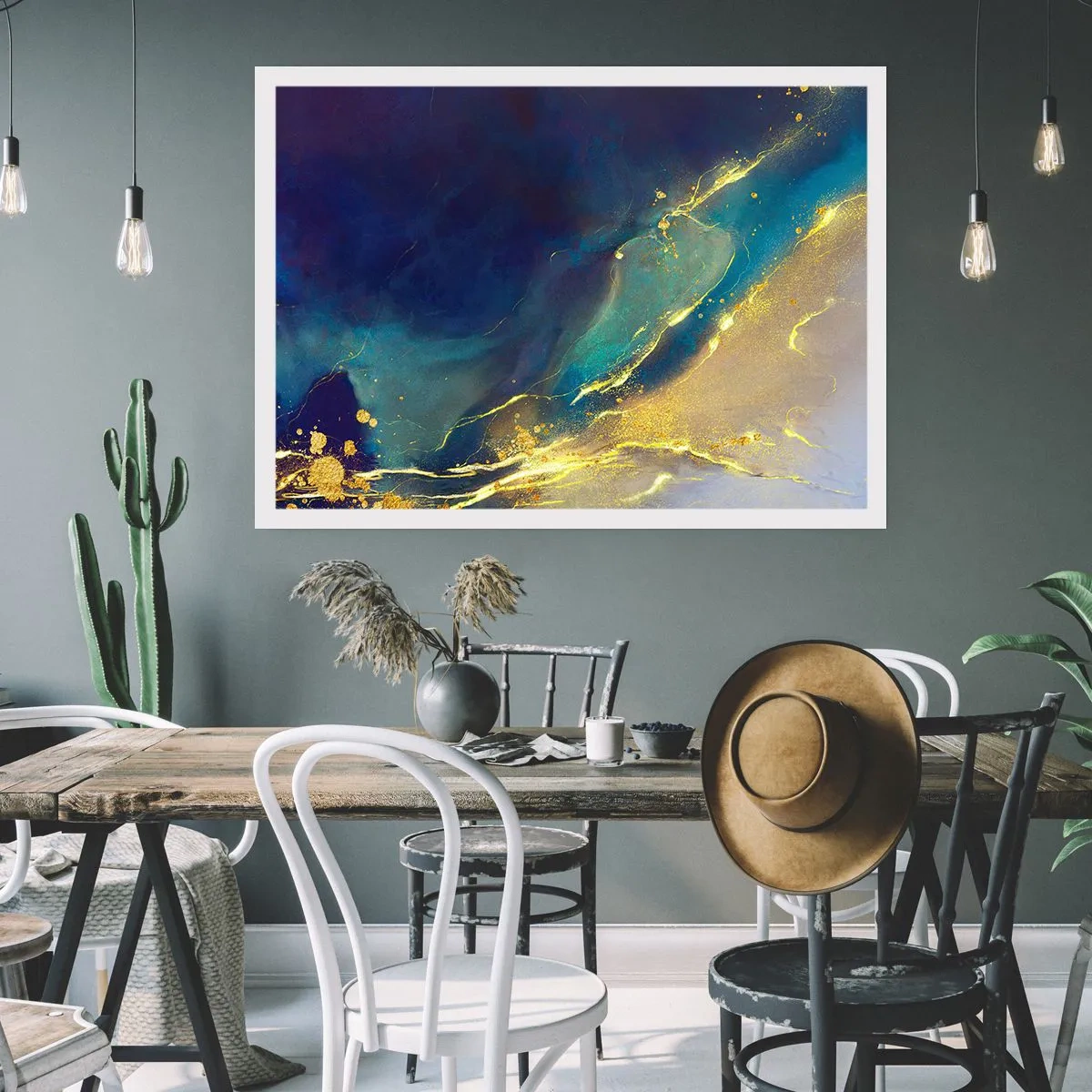 Affisch - Utspillt guld - 50x40 cm