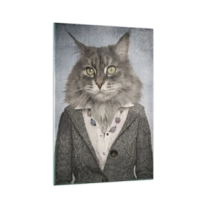 Glastavla - Bild på glas - Päls är på modet igen - 70x100 cm