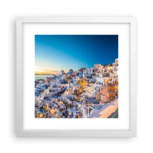 Affisch i vit ram - Grekhetens essäns - 30x30 cm