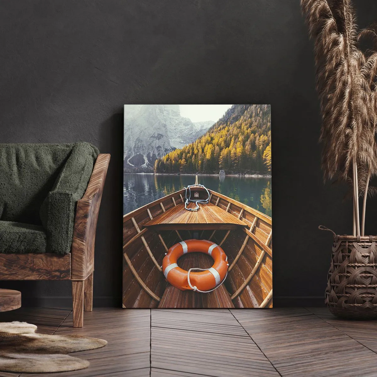 Canvastavla - Bild på duk - Utflykt i fjällen - 45x80 cm
