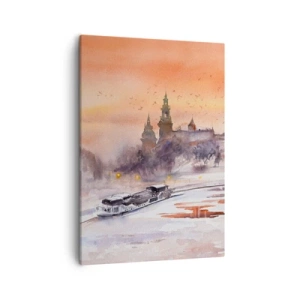 Canvastavla - Bild på duk - Kunglig solnedgång - 50x70 cm