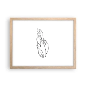 Affisch i ram av ljusek - Hand i hand - 40x30 cm