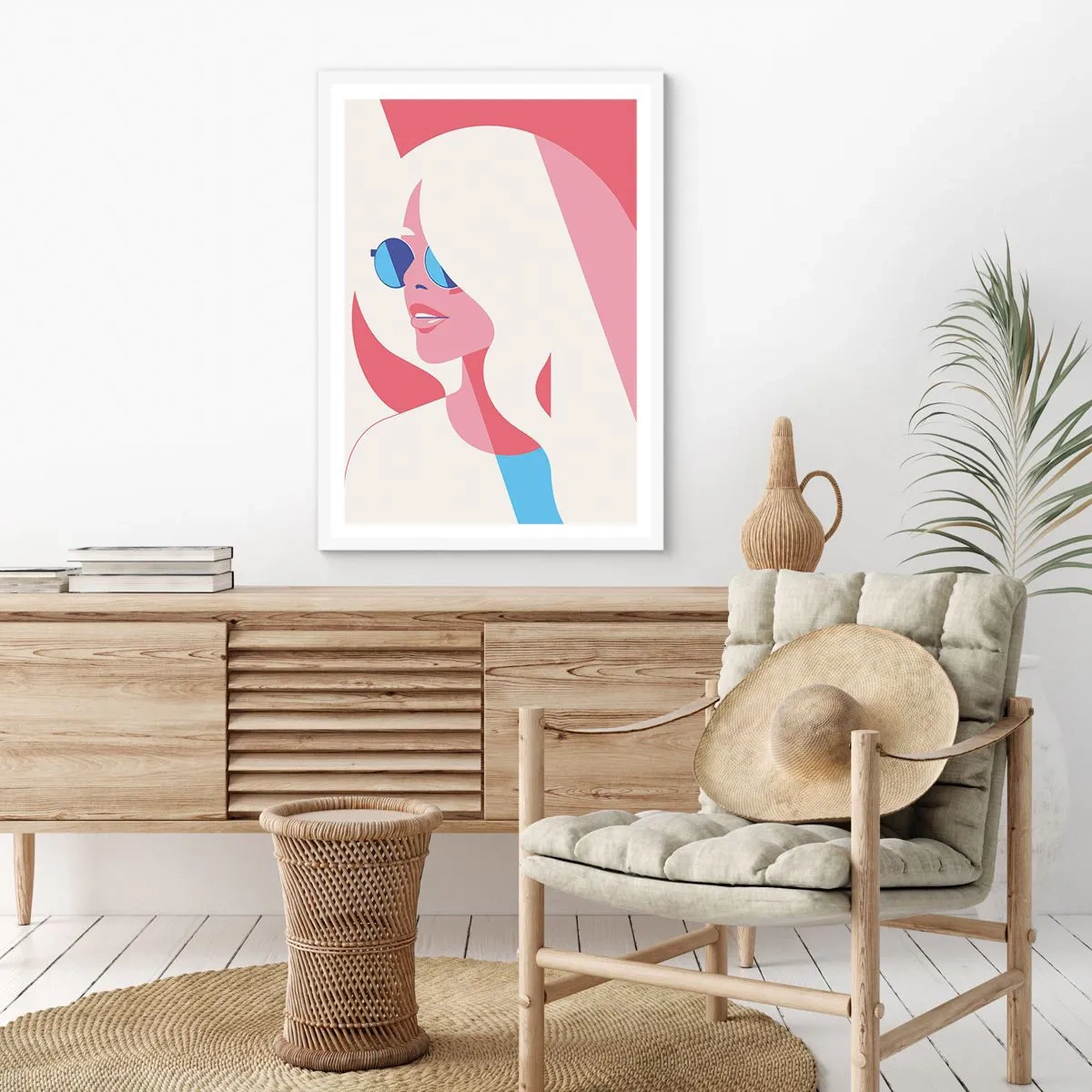 Affisch i vit ram - Det var en blondin... - 30x40 cm