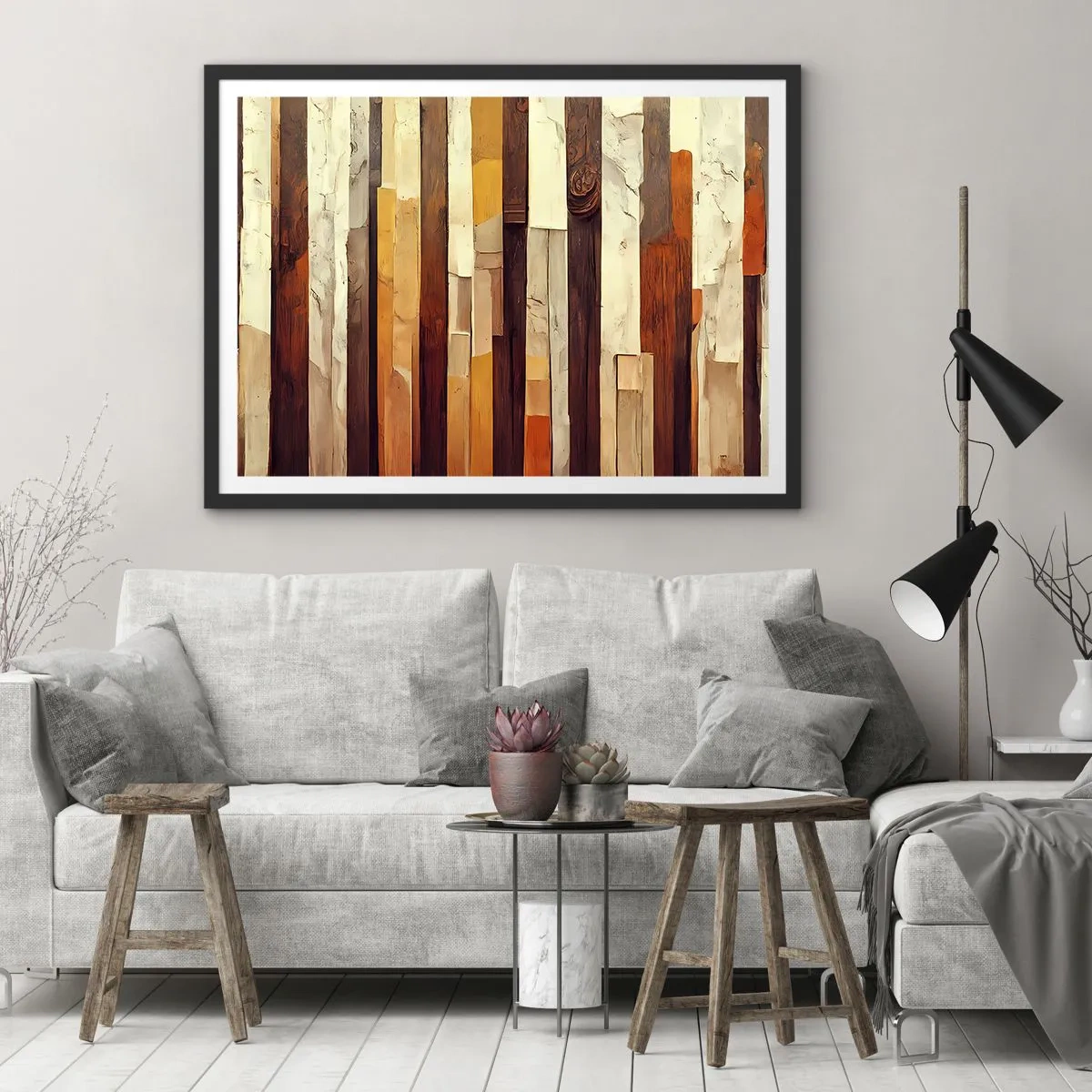 Affisch i svart ram - Hymn av skogens träd - 50x40 cm