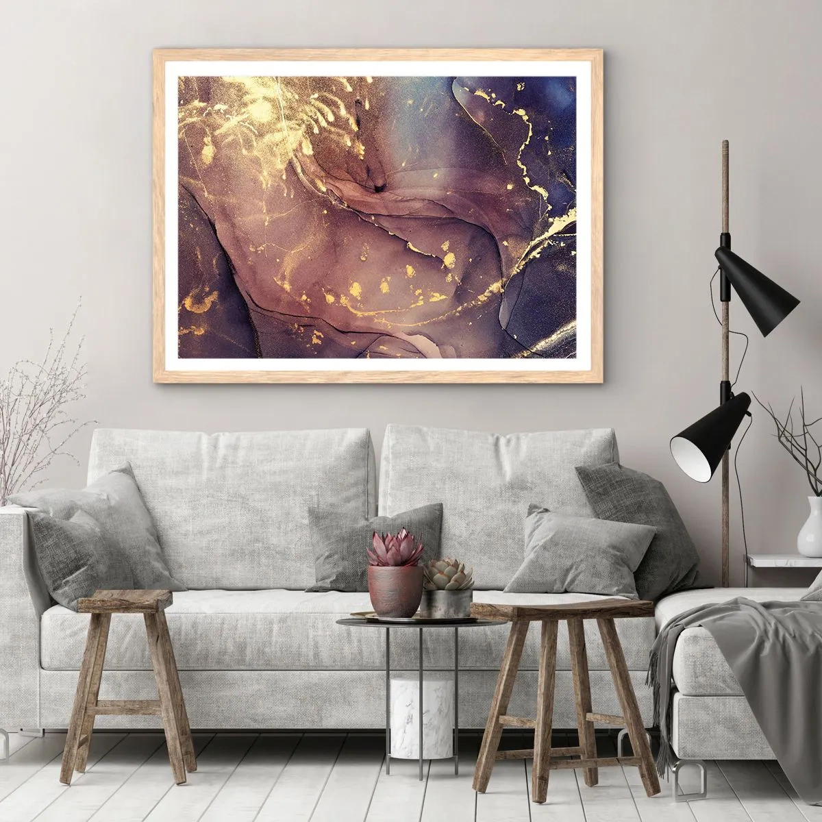 Affisch i ram av ljusek - Materia och ande - 100x70 cm