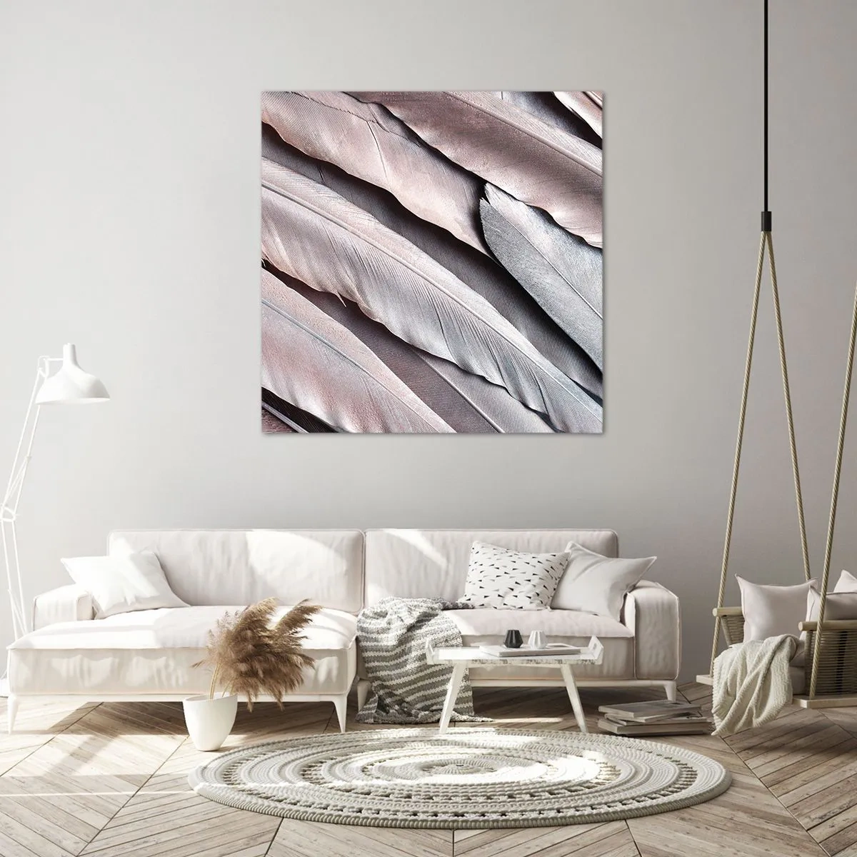 Canvastavla - Bild på duk - I rosa silver - 60x60 cm