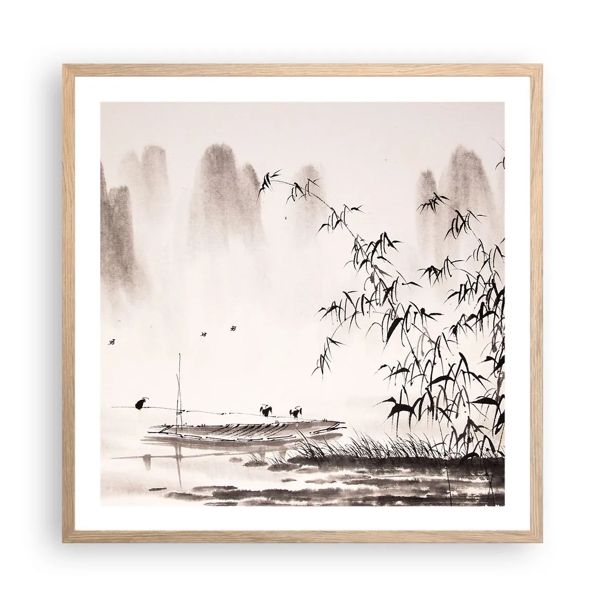 Affisch i ram av ljusek - Risfältens tystnad - 60x60 cm