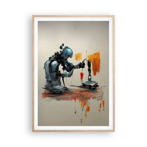 Affisch i ram av ljusek - Kommer i morgon... - 70x100 cm