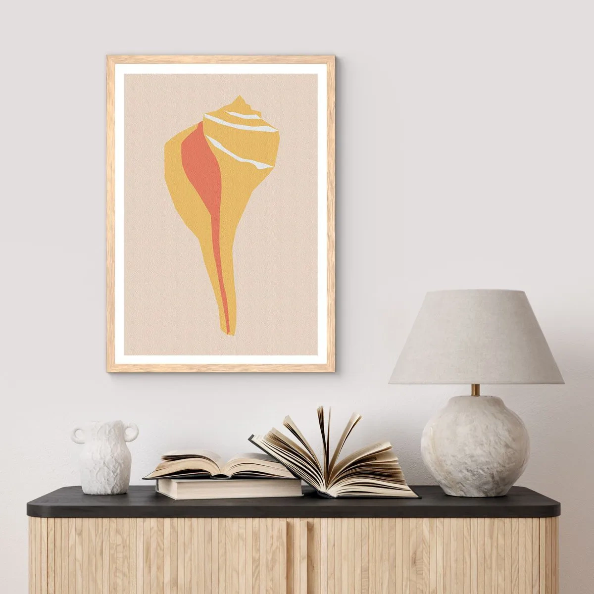 Affisch i ram av ljusek - Organisk abstraktion - tillväxt - 50x70 cm