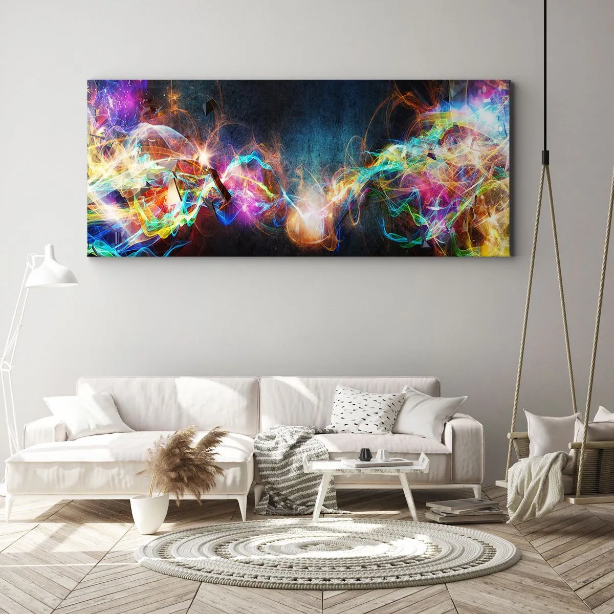 Canvastavla - Bild på duk - Glatt mot mörkret - 100x40 cm
