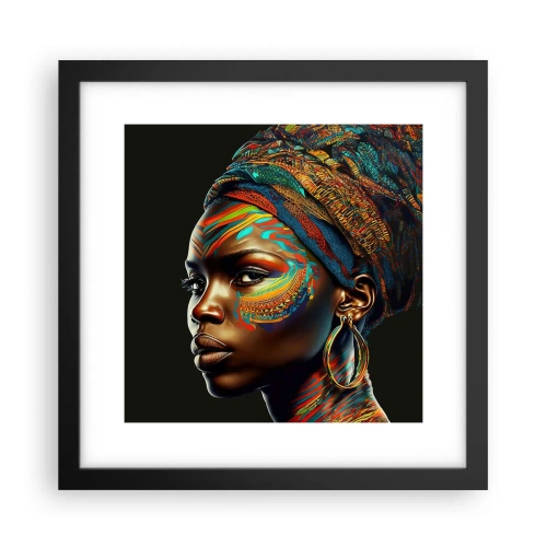 Affisch i svart ram - Afrikansk drottning - 30x30 cm