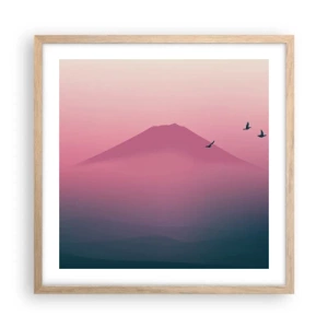 Affisch i ram av ljusek - Vandrare över molnen - 50x50 cm