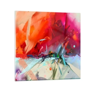 Glastavla - Bild på glas - Ljus- och färgexplosion - 60x60 cm