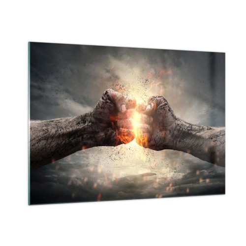 Glastavla - Bild på glas - Stå upp och kämpa - 100x70 cm