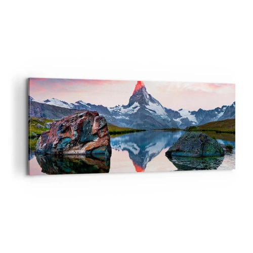 Canvastavla - Bild på duk - Bergens hjärta är hett - 100x40 cm