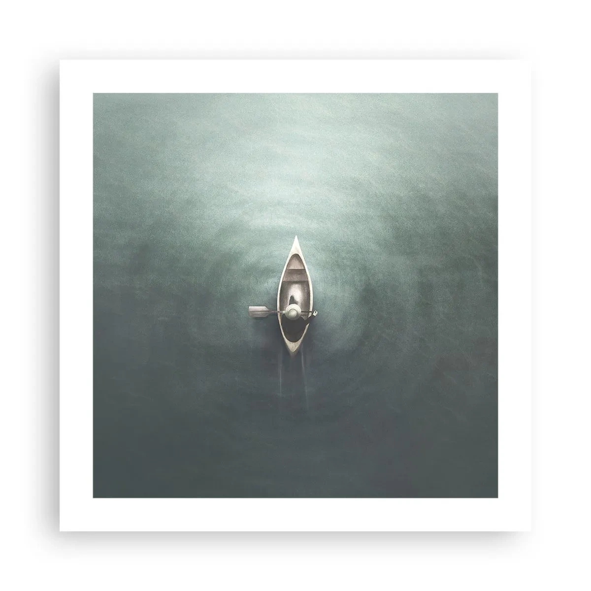 Affisch - Över en månbelyst sjö - 50x50 cm