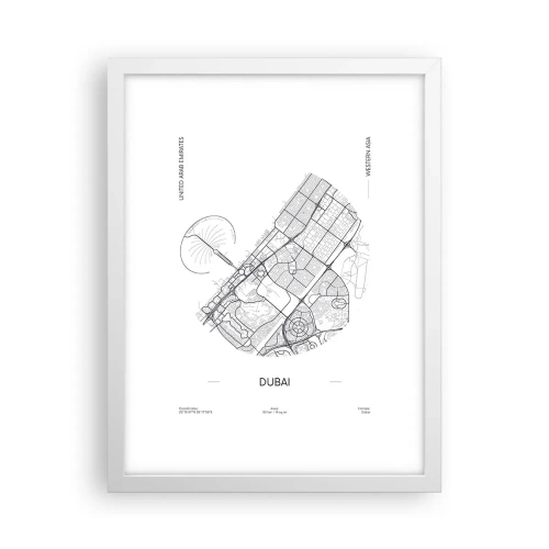 Affisch i vit ram - Dubais anatomi - 30x40 cm
