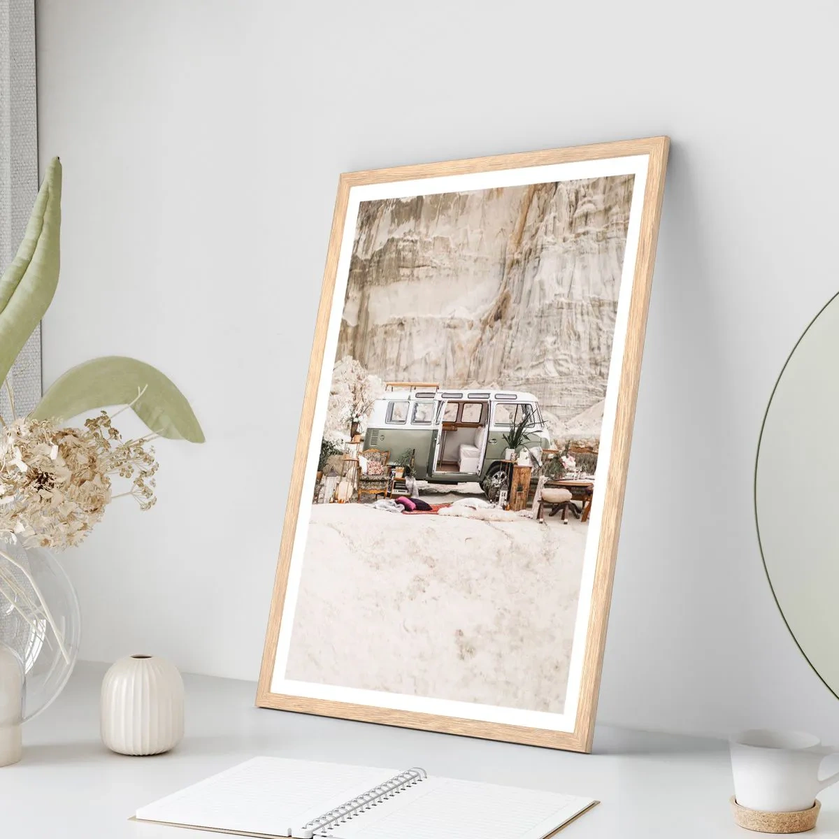 Affisch i ram av ljusek - Dags att börja resan - 30x40 cm