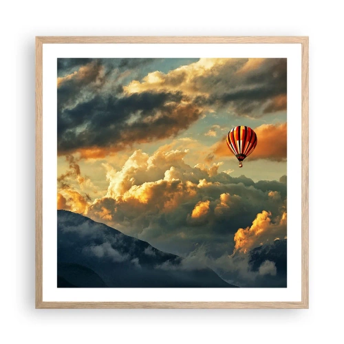 Affisch i ram av ljusek - Jag flyger för jag vill - 60x60 cm