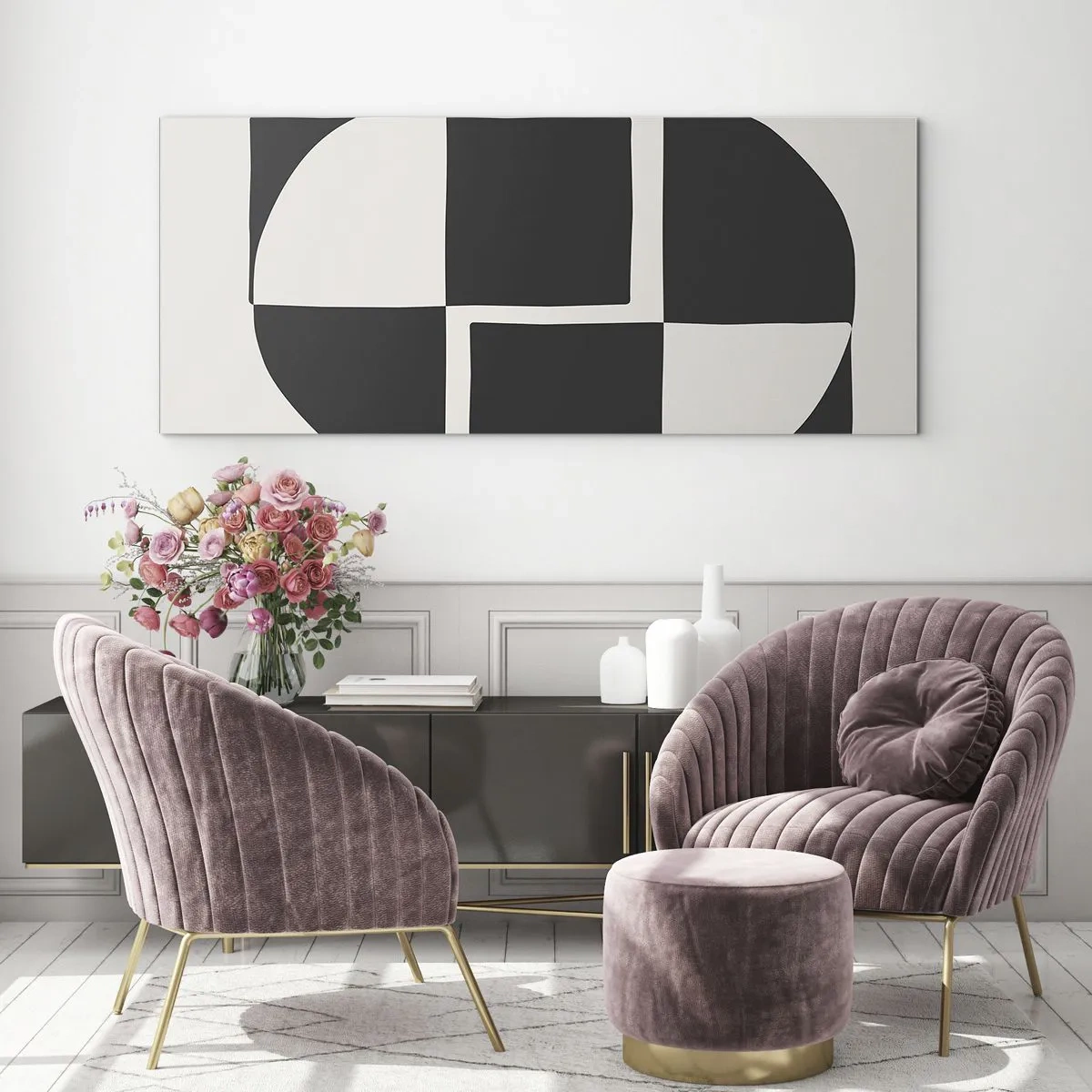 Glastavla - Bild på glas - Antites – syntes - 100x40 cm