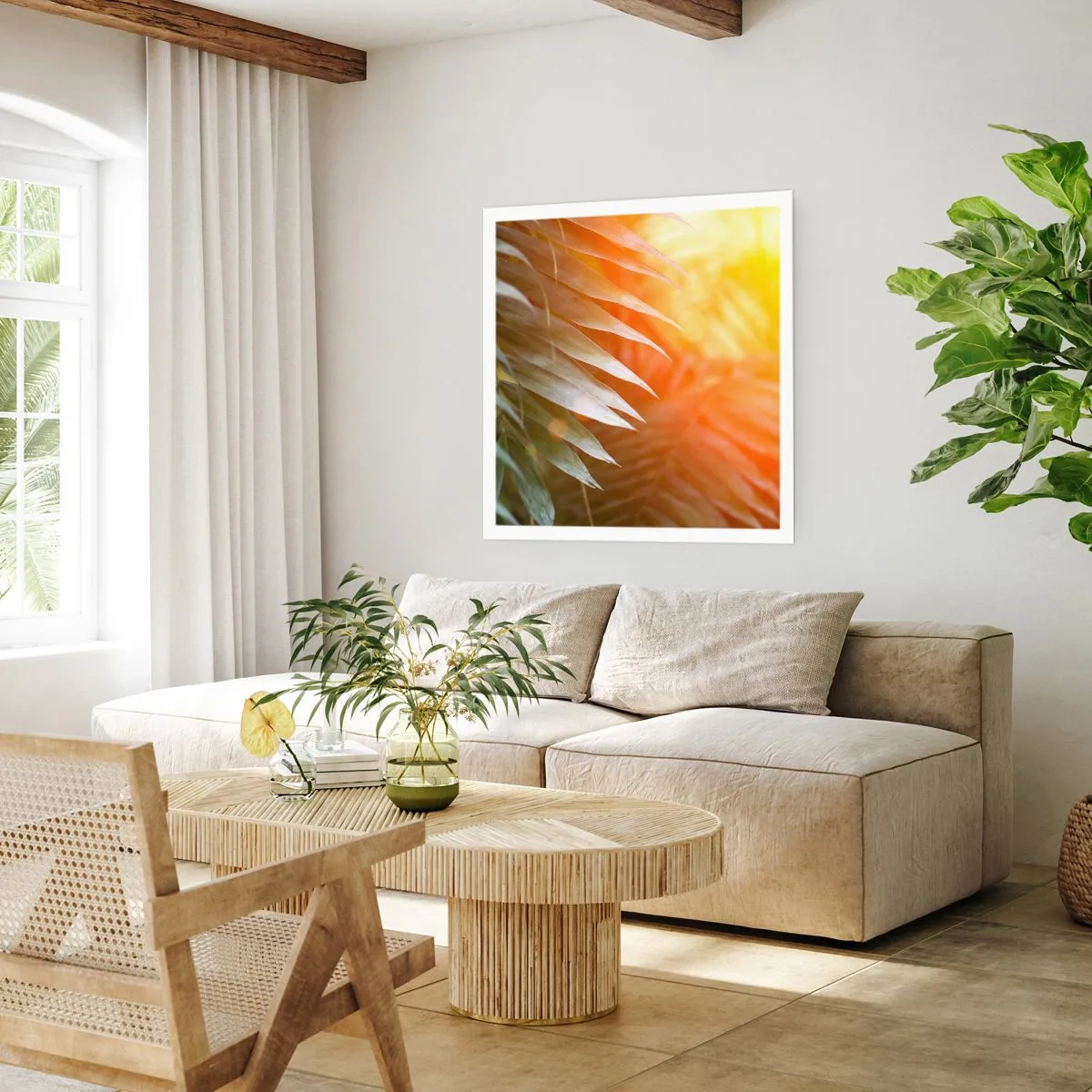 Affisch - En morgon i djungeln - 40x40 cm