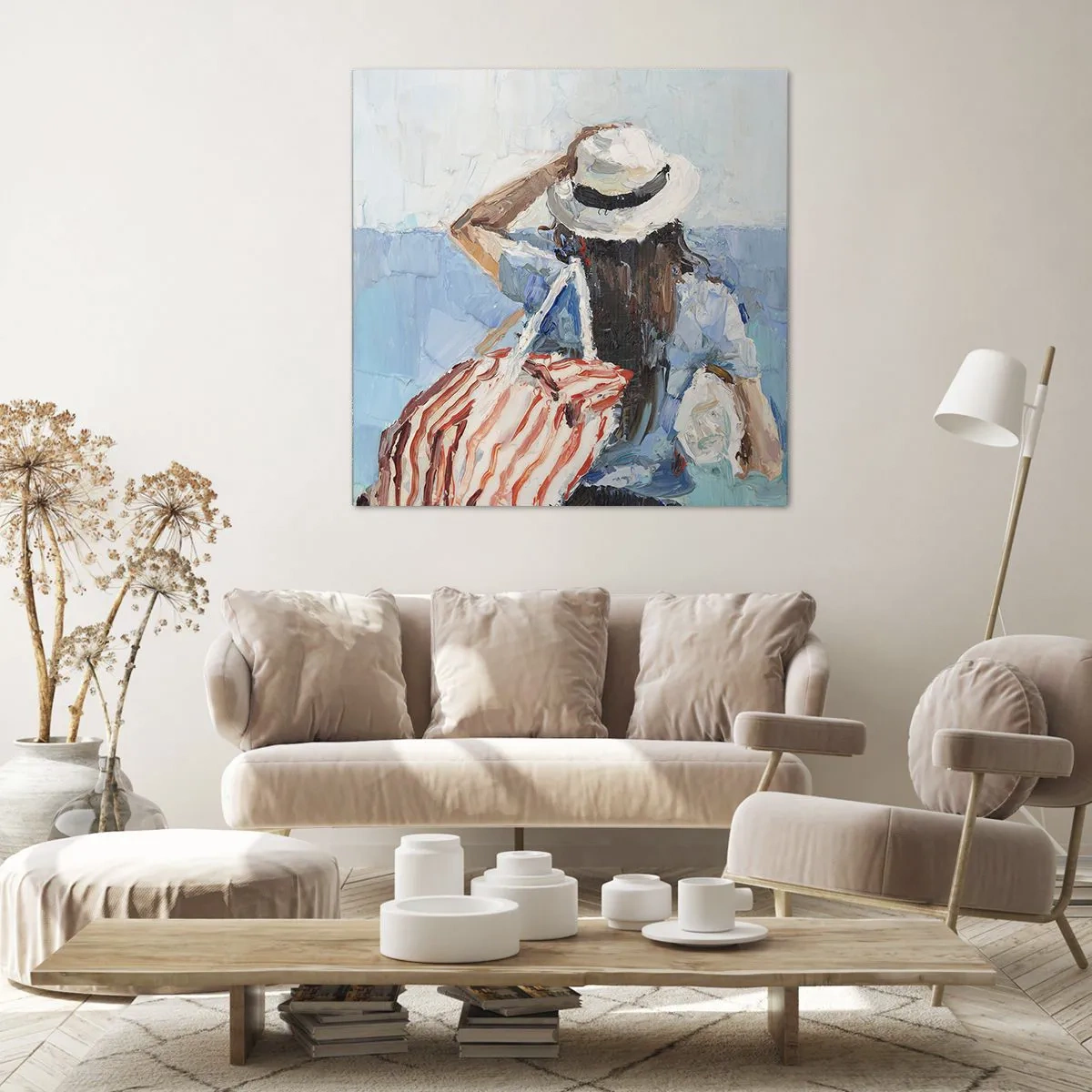 Canvastavla - Bild på duk - Välkommen på semester - 70x70 cm