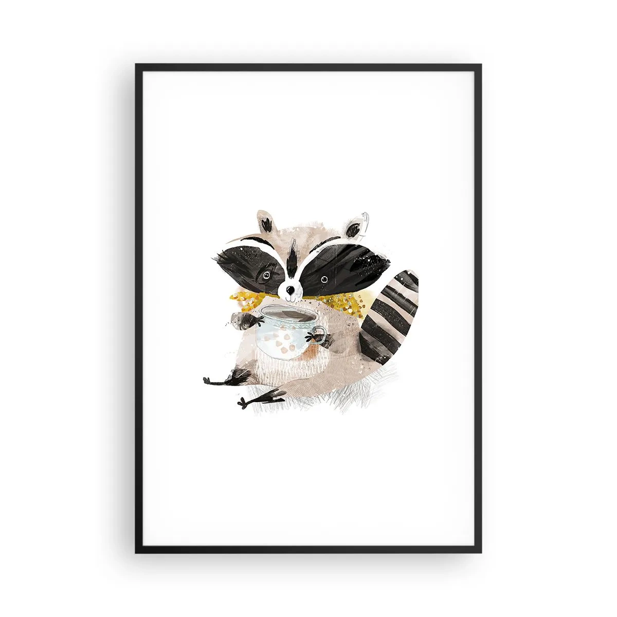 Affisch i svart ram - Min vän tvättbjörn - 70x100 cm