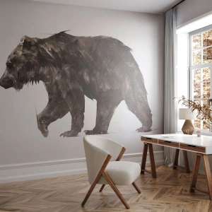 Fototapet Premium Sand - Jag bär alltid äkta päls! - Djur, Björn, Abstraktion - 350x256 cm