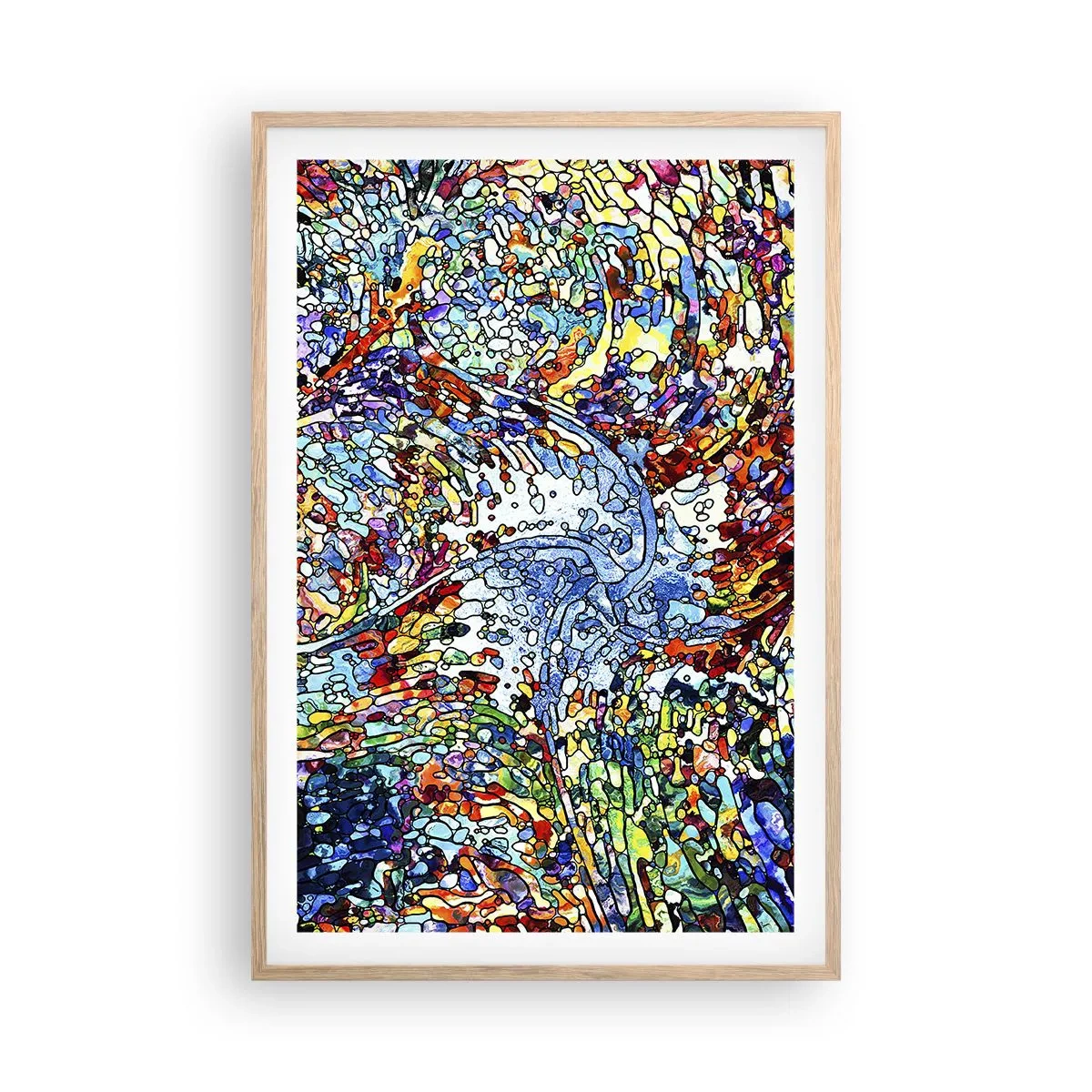 Affisch i ram av ljusek - Glasmålning - droppar - 61x91 cm