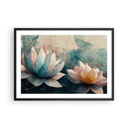 Affisch i svart ram - Stjärnor i en sjö - 70x50 cm