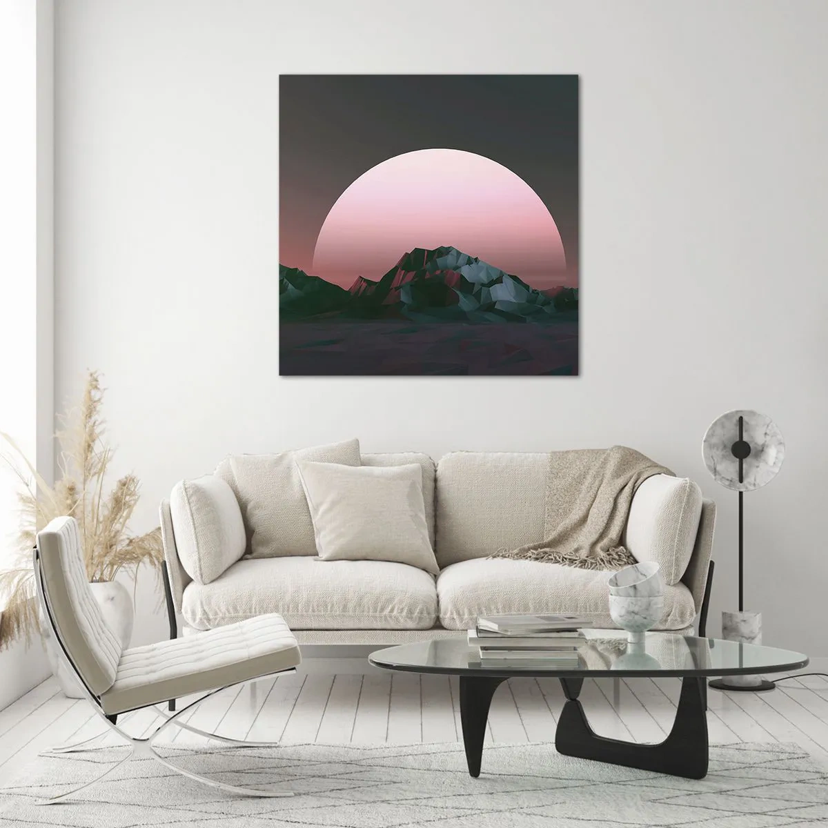 Glastavla - Bild på glas - I den granliggande galaxen - 70x70 cm
