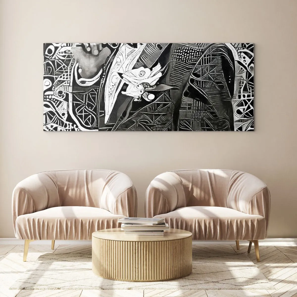 Glastavla - Bild på glas - Gråmänniska? - 120x50 cm